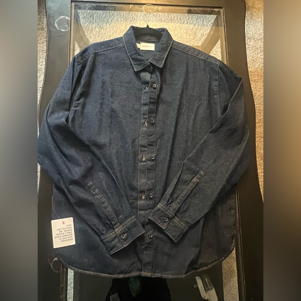 Topman Indigo Denim Shirt Size Large New with Tags